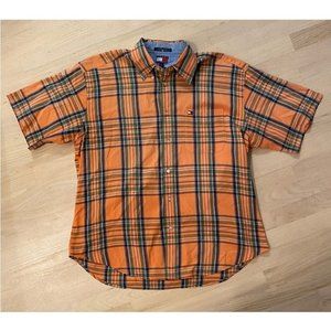 Tommy Hilfiger short sleeve button down shirt sz L